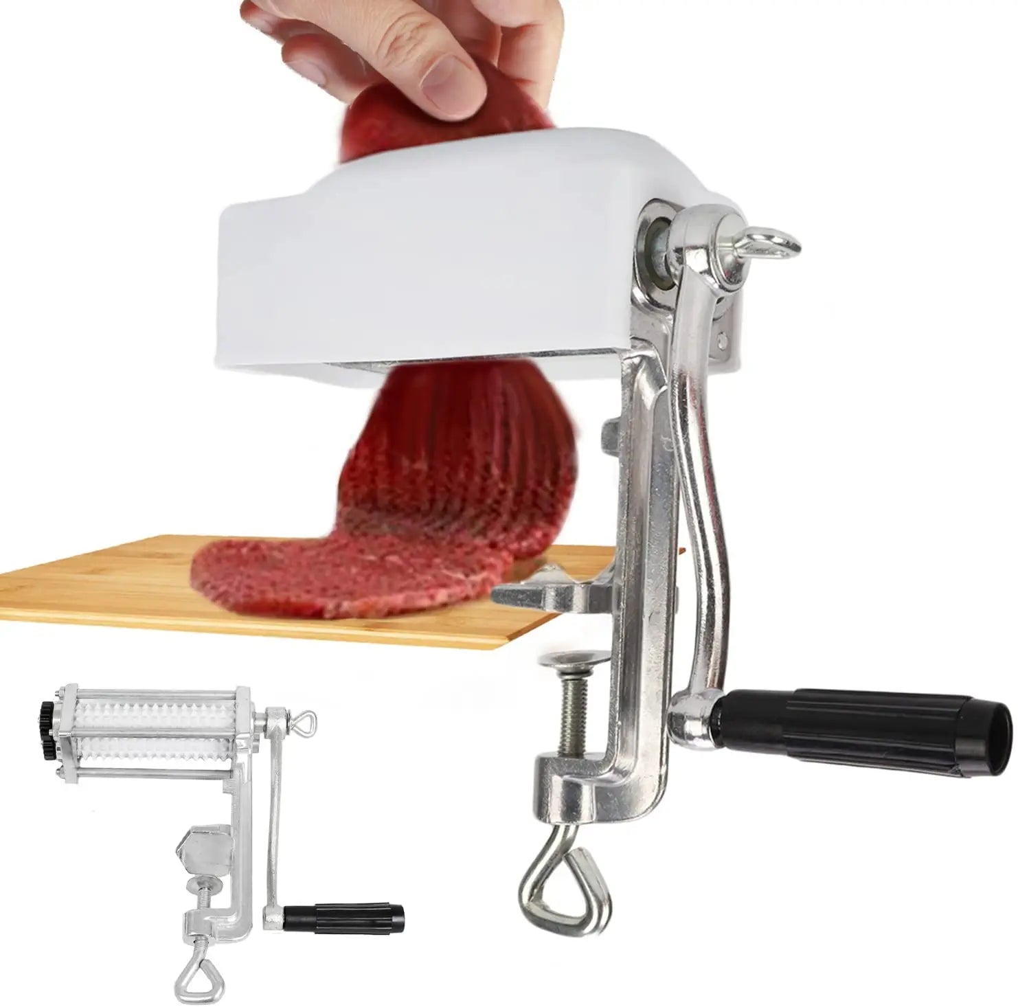 Heavy Duty Manual Pork Beef Chicken Steak Flatten Tool Aluminum Alloy Construction Clamp-on Rolling Meat Tenderizer Machine