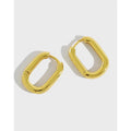 925 Sterling Silver Geometric Hoop Earrings with Gold Plating-Trendy Wedding & Party Gift