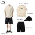 LS Supplier Oversize Custom T Shirts and Shorts Suit Best Quality Cotton Sweatsuit Men Match Short Tracksuit Men Suit t Shirt