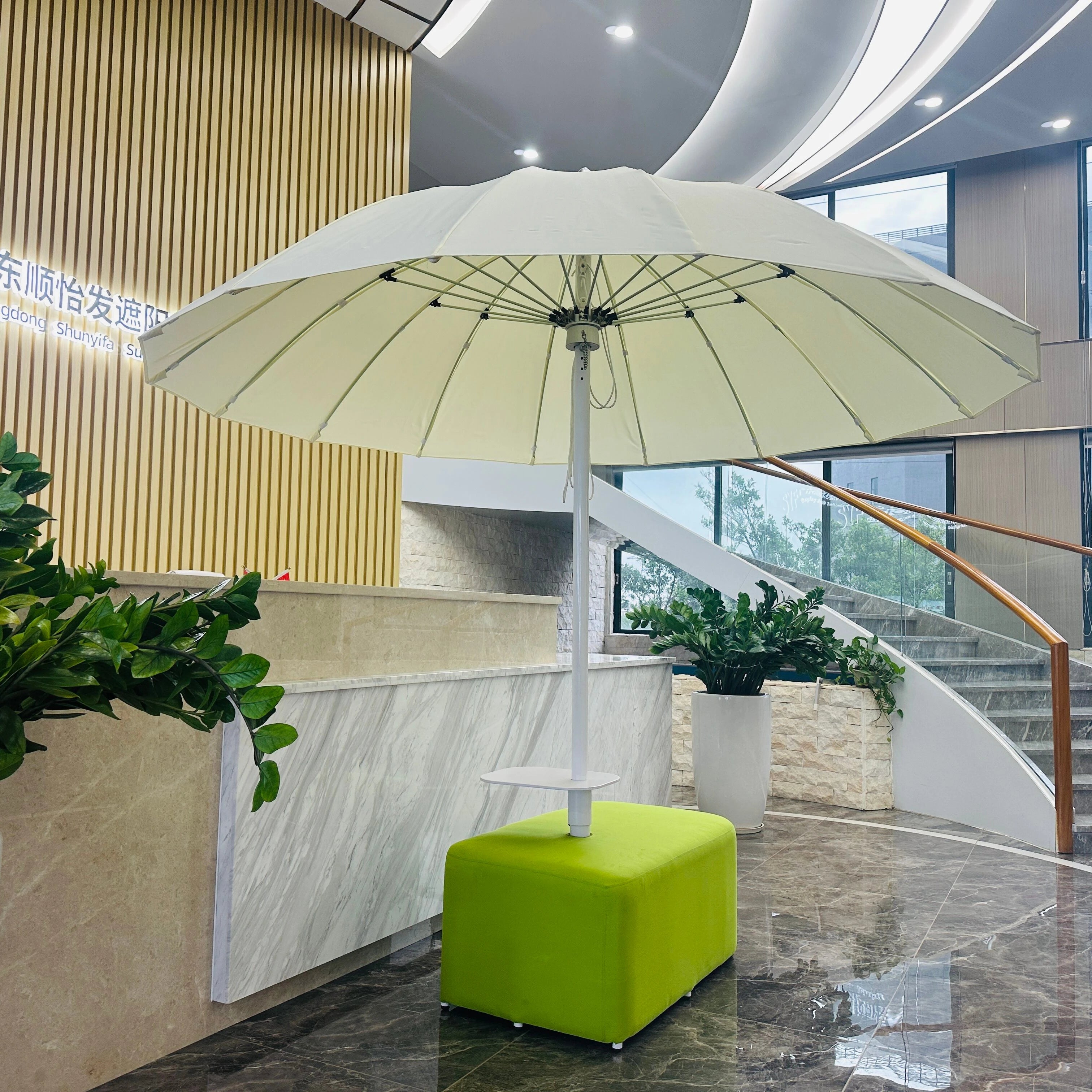 Custom 150cm Outdoor Sun Beach Umbrella 3-Meter Square Crochet for Garden Shop Advertisement Aluminum Frame for Gym Use