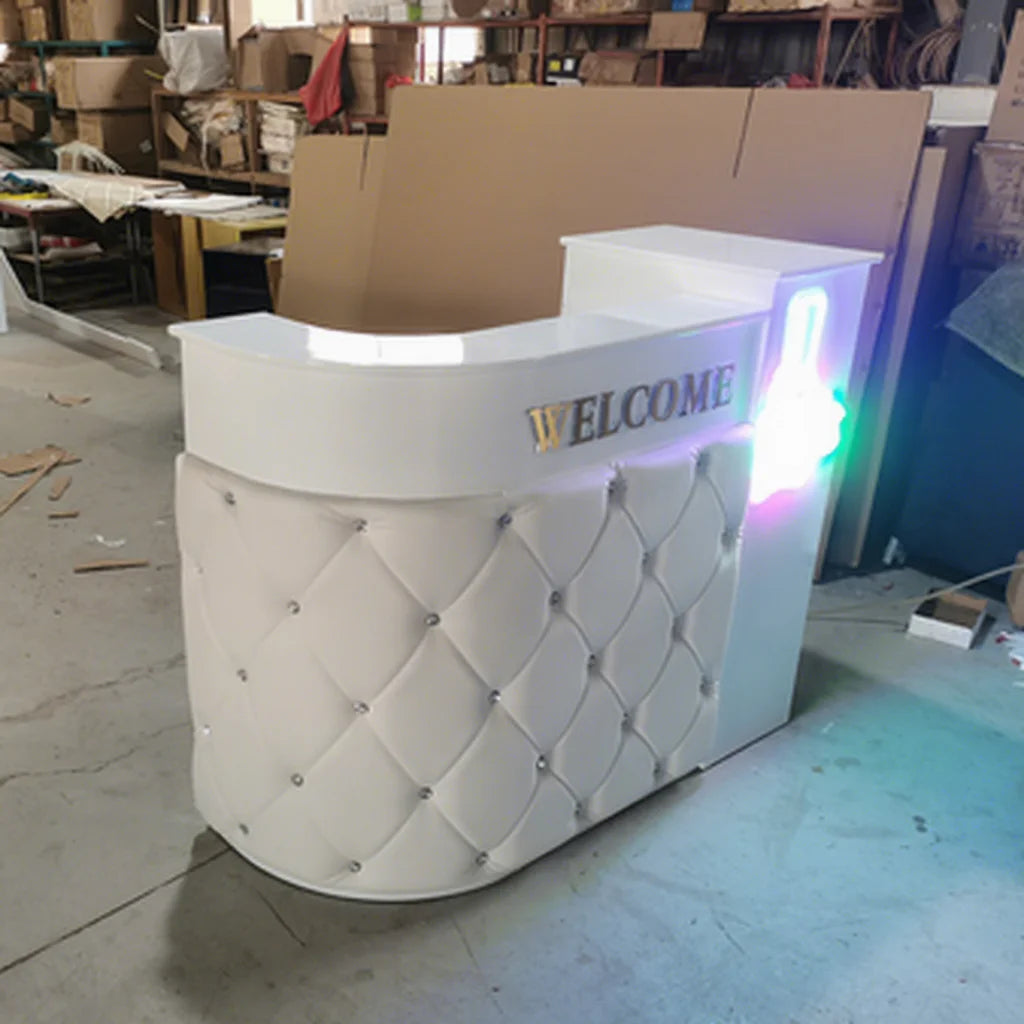 Salon Furniture Luxury Nail Salon Reception Desk with Cabinet