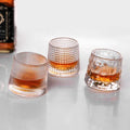 2024 Hot Sell Spinning Whiskey Glass Old Fashioned Glass 200mL High White Glass for Bar Party Custom Color & Logo