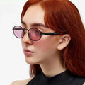 New Style Metal Full Frame Sunglasses Fashion Anti-ultraviolet Uv400 Oval Frame Glasses