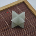 Huiying Natural crystal gemstone xiuyan jade stone merkaba craving polished crystals six star for decoration