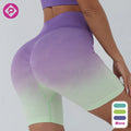 Hot Selling Tie Dye Seamless Gradient Fitness Gym Biker Shorts Scrunch Butt Lifting Workout Yoga Shorts