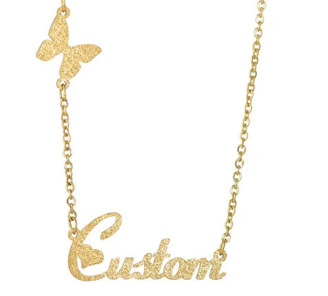 Custom Jewelry 304 Stainless Steel Personalized 18k Gold Name Plate Necklace Plated Personalised Custom Name Necklace