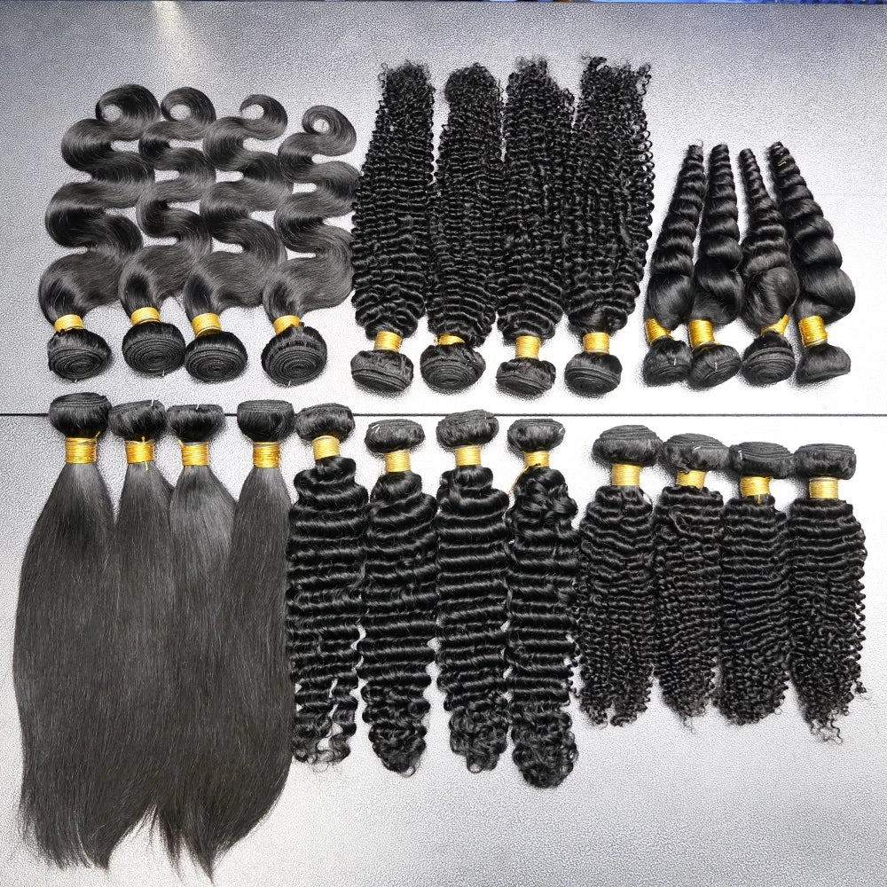 Kinky Curly Human Hair Lace Front Cuticle Aligned Virgin Hair Bundles Extension