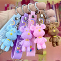 Creative Pvc Soft Rubber Wool Brute Force Bear Key Chain Doll Couple Accessories Wholesale