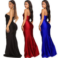 Plus Size Women's Clothing High Fashion One Shoulder Satin Long Gown Evening Dress Elegant Sexy