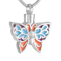 butterfly Cremation Urn Memorial Ashes Keepsake Pendant butterfly Necklace Stainless Steel Colorful Pet Ash Jewelry Human Holder