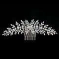 SLBRIDAL Top Quality Prong Setting Clear Cubic Zircon Wedding Hair Comb Bridal CZ Headpieces Hair Accessories Women Jewelry