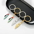 Wholesale Zinc Alloy Support Palestine National Country Flag Map Keychain Gold Palestine Flag Map Pendant Key Chain