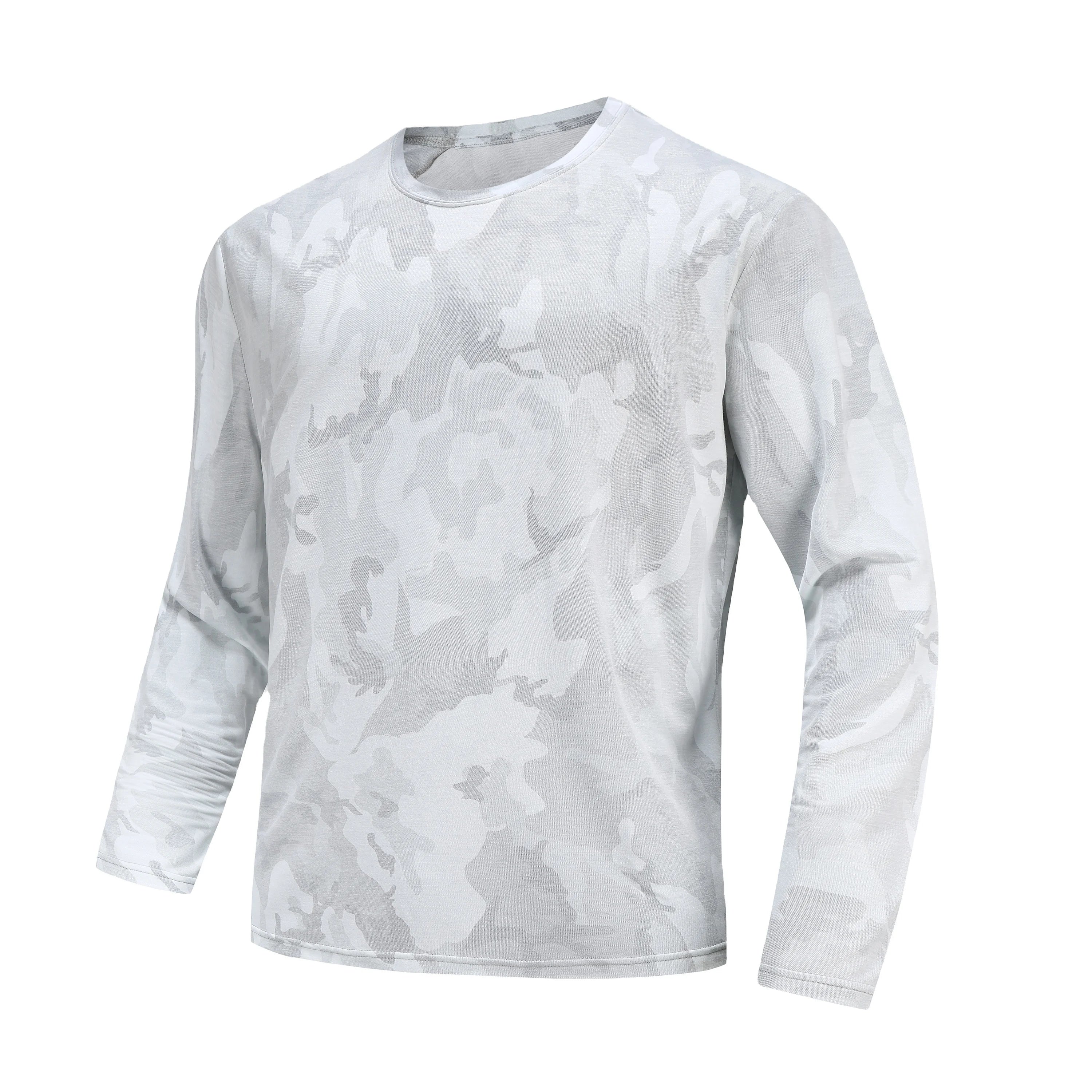 Quick Dry Bamboo Polyester Fishing Shirt Camo Sublimation OEM Bamboo Fishing Wear Long Sleeve Fishing T Shirt