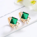 Wholesale Rhombus Aaa Cubic Zirconia 18K Gold Filled Jewelry Fashion Huggies Hoop Earrings for Women