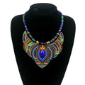 Wholesale Bohemian Ethnic Tribal Necklace Geometric Exaggerated Necklace Colorful Beads Pendant Necklace Gifts for Women