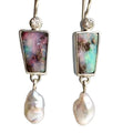 Vintage Fashion Irregular Chandelier Earrings Gold Plated Imitation Pearl Water Drop Shape Ladies Anniversary Hanging Dangling
