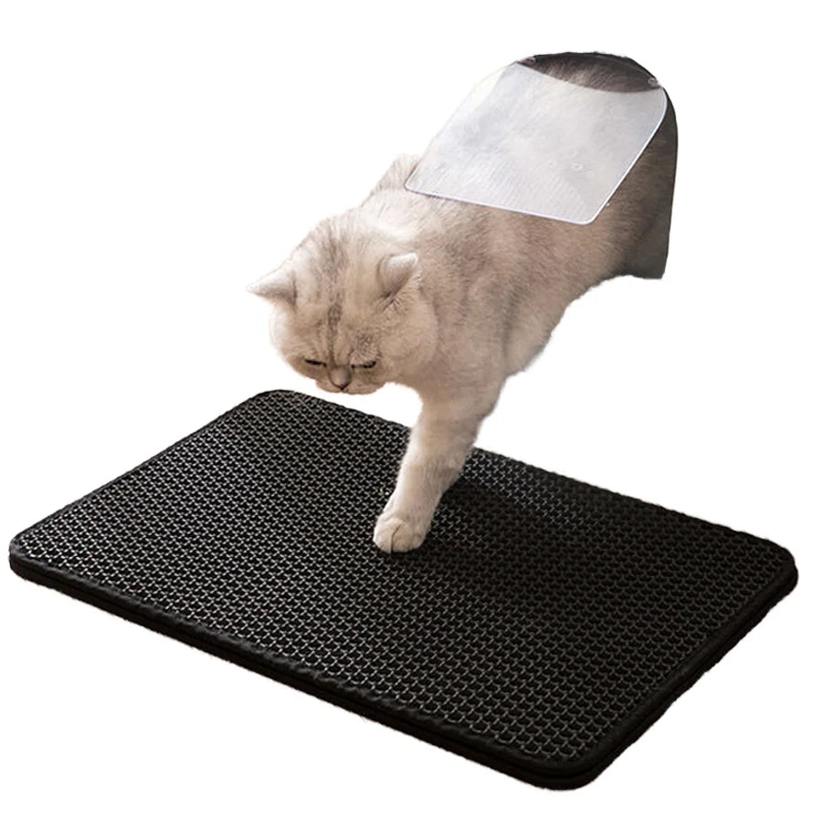 2023 Hot Sales 24*15 in 30*22 in Waterproof Urine Proof Honeycomb Double Layer Pet Kitty Cat Trapping Litter Box Mat Pad