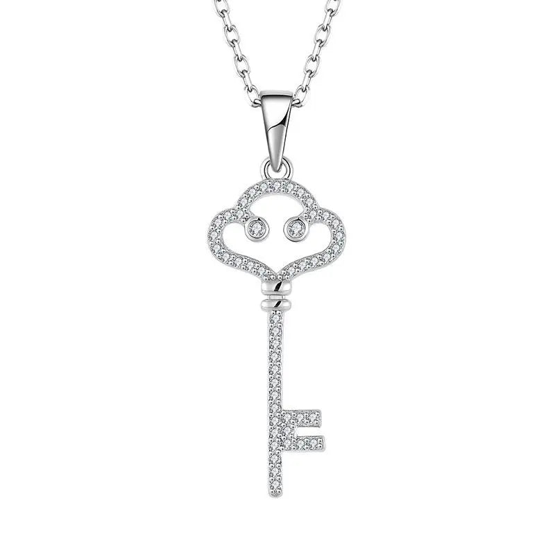 Fashion Creative Pendant Necklace Jewelry 925 Sterling Silver Key Pendant Necklace