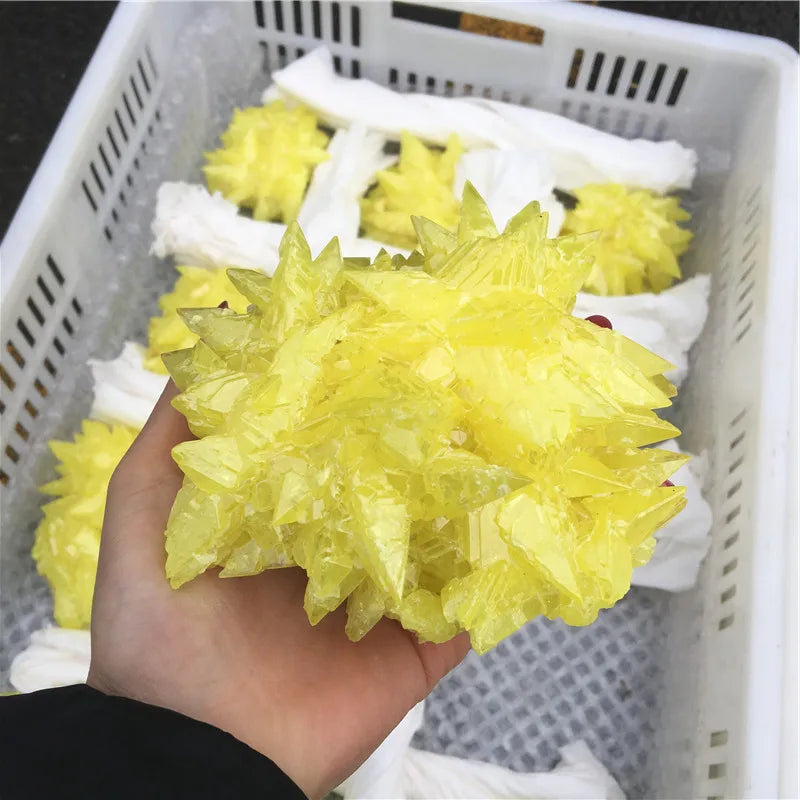 Wholesale Natural Healing Yellow Rough Stone Crystal Cluster Specimen
