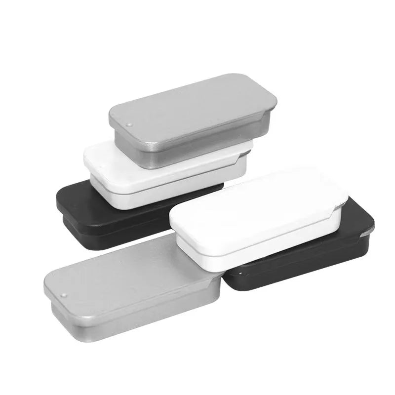 12ml 60*34*12 Aluminum Custom logo White Black Silver Metal Sliding Jar case for Solid Perfume Solid Perfume case Container