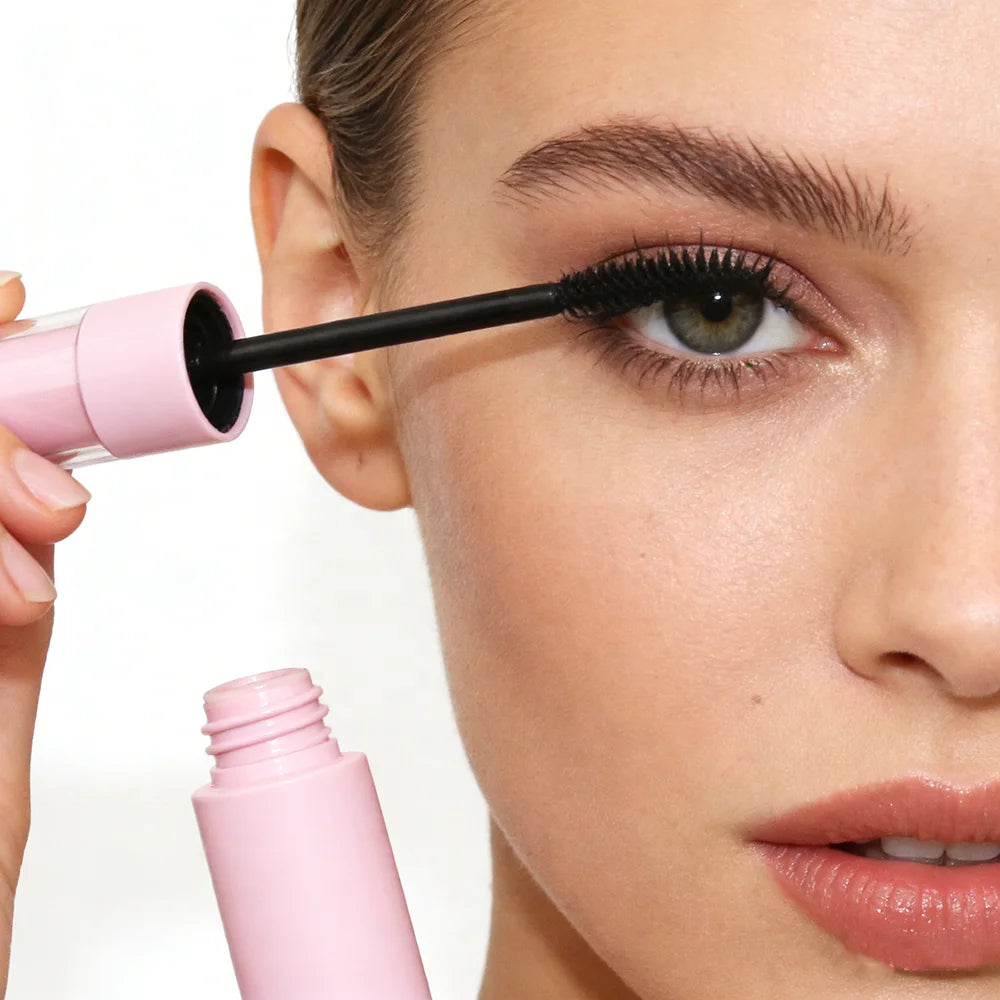 Private Label Vegan Mascara High Definition 3D Silk Fiber Waterproof Oil-Free Gel Form Cream Makeup for Eye Use Lengthens Curls