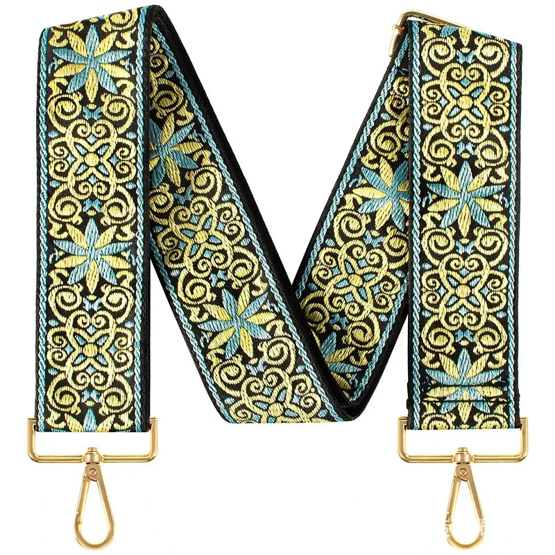 Hot Selling Adjustable  Jacquard Woven Embroidered Crossbody Crossbody Purse Straps Replacementfor Handbags Shoulder Guitar
