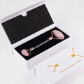 DIY Factory Direct Vibrating Massager Straight Rod Glass Handle Rose Quartz Roller for Face Set