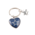 Hot Sales I Love Football 32 American Football Team logo Heart Shape Metal Nfl Keychains