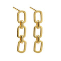 Wholesale Long Stud Earring Chain Link Earrings 925 Sterling Silver Minimalist Gold Drop Earrings