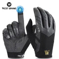 WEST BIKING Unisex Full-Finger Cycling Gloves Windproof Cool Anti-Slip Touch Screen Bicycle Sport Gloves MTB Road Bike Ski