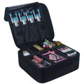 Relavel Makeup Train Case Nylon Cosmetic Organizer Portable Artist Storage Bag Travel Makeup Brush Case