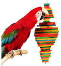 Large Multilayer Wooden Bird Ornament Set Colorful Automatic Hanging Feature Modern Style Pigeons Parrots Feather Toy Carton