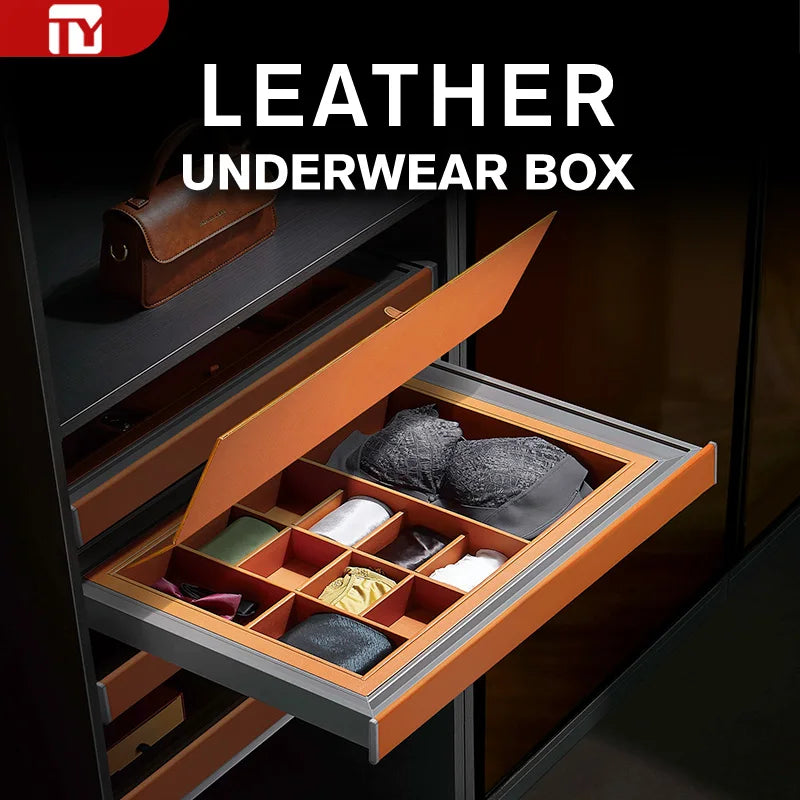 TIANYI Pull Out Aluminum Alloy Bedroom Underwear Storage Box Silent Wardrobe Accessory with Cover