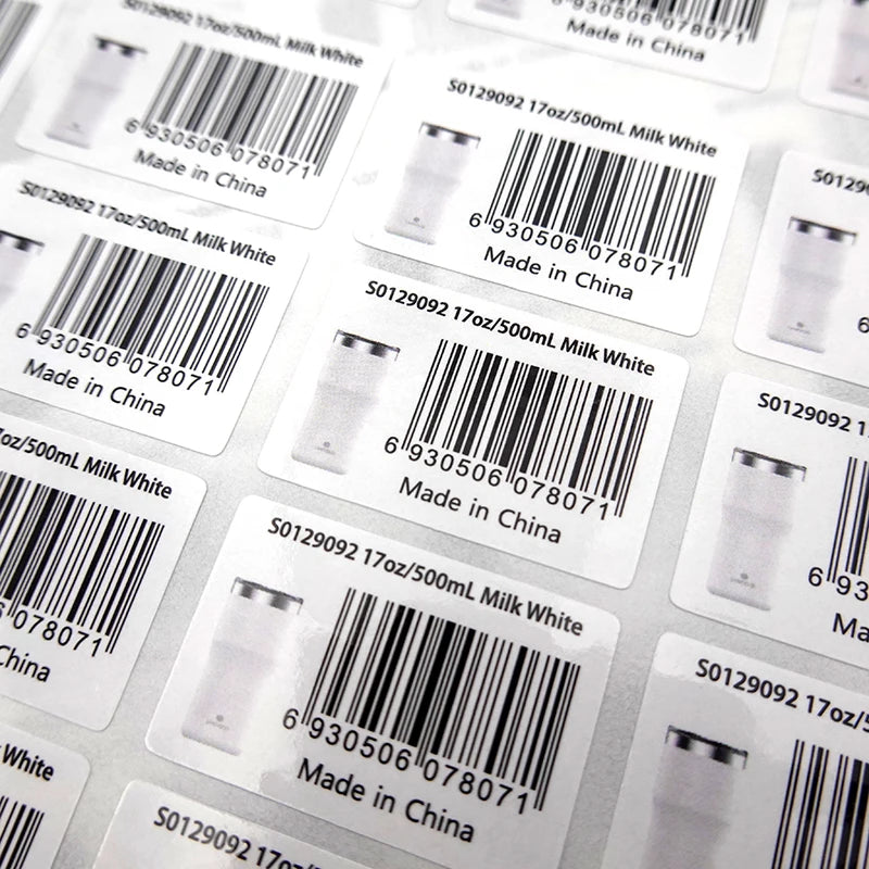 Printing in China Vinyl Stickers Create Barcode Labels Design  Qr Code Barcode Pvc Sticker Custom Packaging Labels for Product