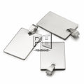Stainless Steel Tag Metal Stamping Blank Tags with Snap on Bail for Charm Pendant Jewelry DIY Making Polished