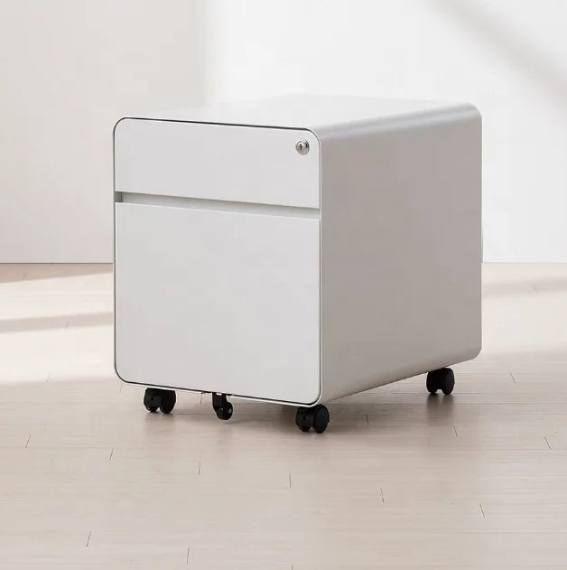 Movable Steel File Cabinet Under Desk Home Working Slim Round Edge Mobile Pedestal