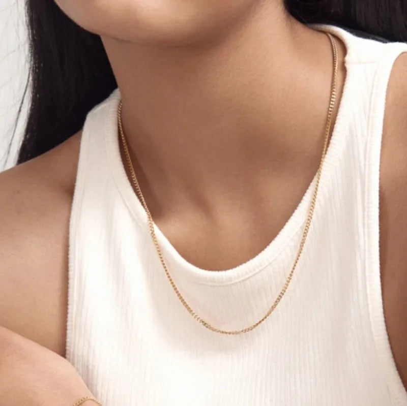 Joolim High Quality 60cm Long Stainless Steel Necklace Gold Jewelry Waterproof PVD Plated for Gifts or Wholesale