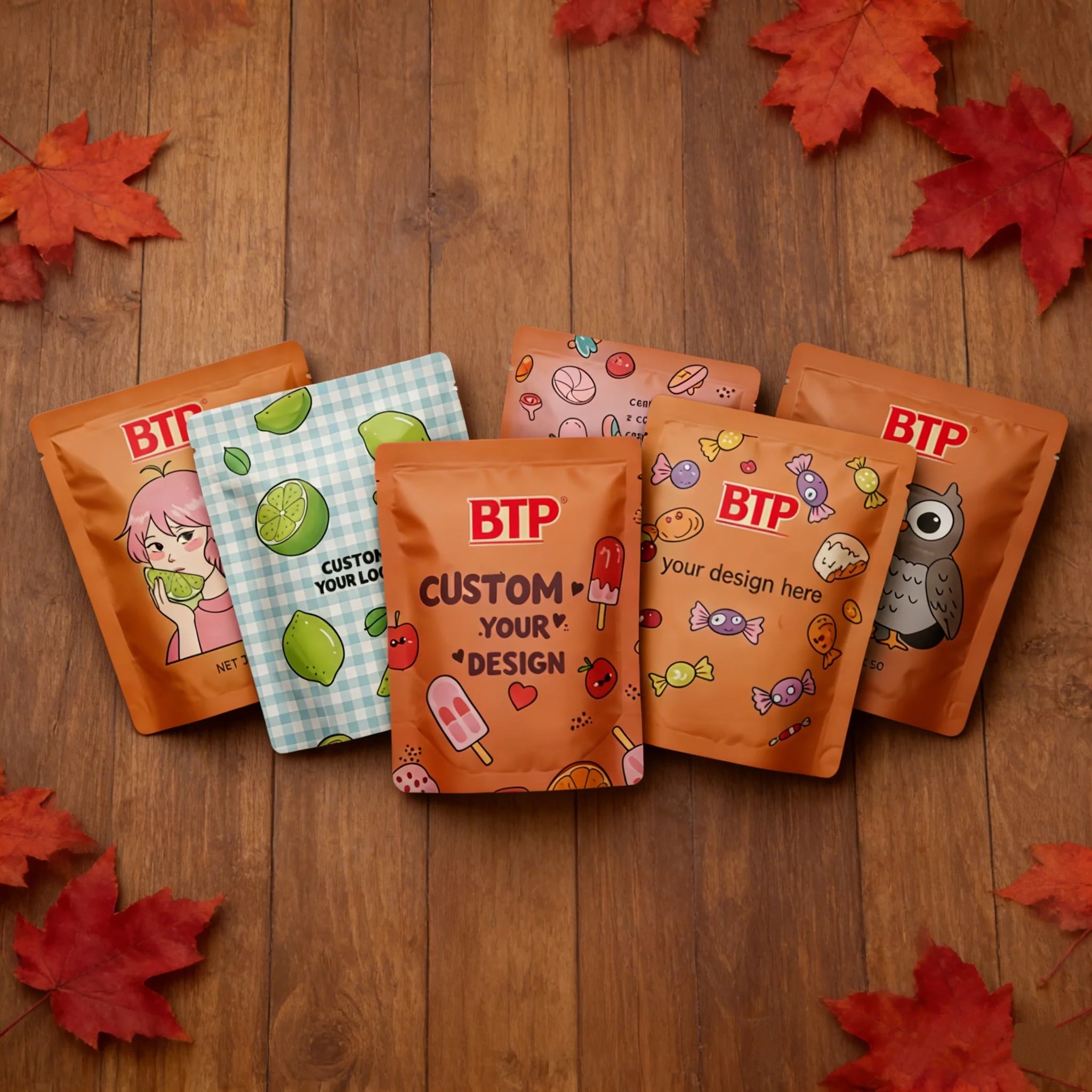 Custom MOQ 100pcs Free Sample Food-Grade Sealable Moisture-Proof Resealable Plastic Zipper Bags for Snacks