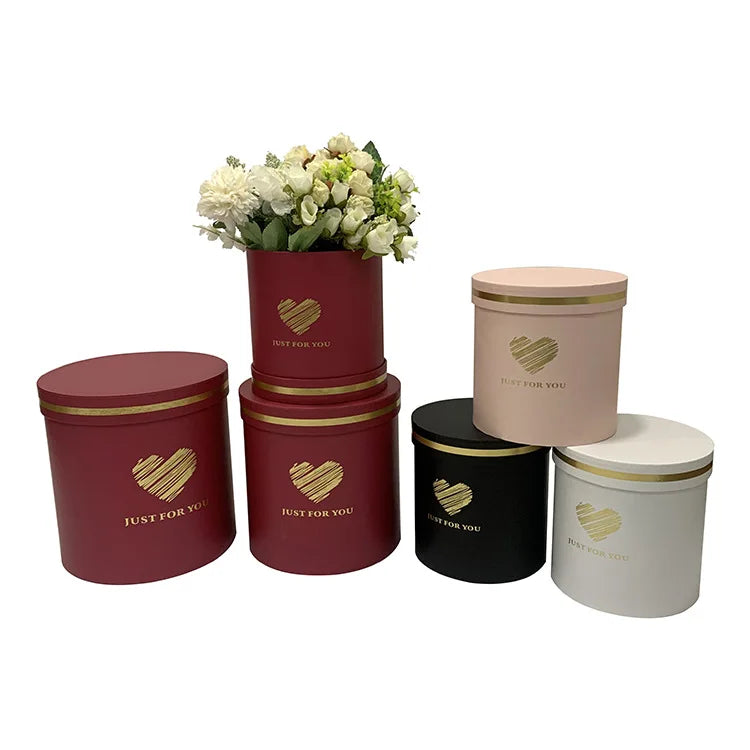 AYOYO OEM Mother Christmas Heart Shaped Round Set with Three Flowers Gift Box Hug Bucket for 2025 Mother's Day Gifts