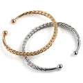 New Beautiful Festival Gift Jewelry Golden Silver Open Cuff Bangle Metal Alloy Twist Bangle Bracelets
