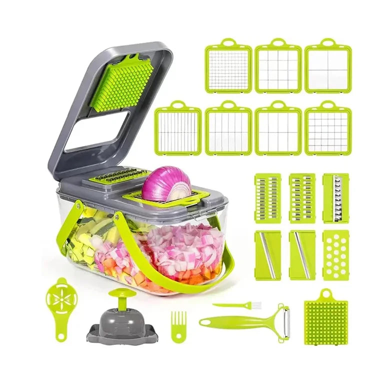 25/1 Multifunctional Kitchen Accessories Plastic Manual Vegetable Chopper Onion Chopper Potatoes Cutter Mandoline Slicer Factory