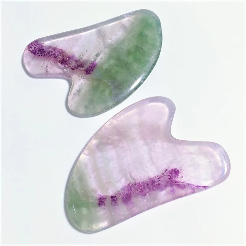 Huiying Cheap Price Fluorite Stone Guasha Board Heart Stone for Healthy Body