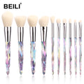 BEILI  Makeup Brushes 10PCS Foundation Makeup Brush Set Bling Makeup Brush Set