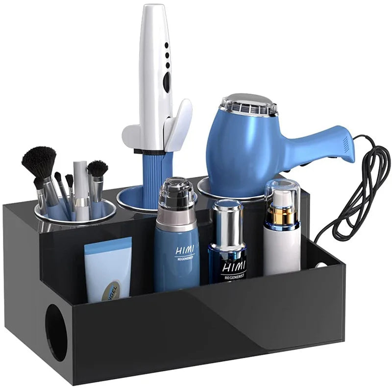 Bathroom Acrylic Hair Styling Tools Countertop Organizer Storage for Blow Dryer/curling Iron