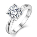YH JEWELLERY Fashionable Luxury Jewelry Round Cut Claw Setting Square 8Mm 2Ct Moissanite Ring for Women