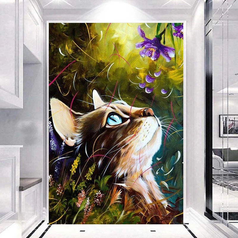 5D Diamond Painting Full Square/Round Cat Cute Animal Canvas Painting Personal Custom Crafts Gift Home Adult Decorative Painting