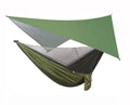 Waterproof Camping Hammock with Mosquito Net Rain Fly Heavy Duty Tree Strap Nylon