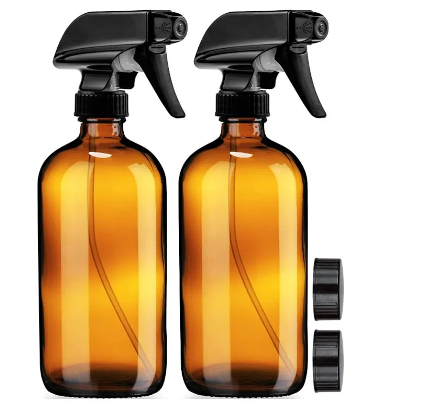 16oz 500ml Empty Amber Glass Spray Bottles with Custom Labels for Essential Oils Cleaning Products