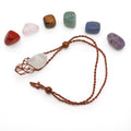 2023 Tik-Tok Adjustable 7 Chakra Pendant Necklace Handmade Bohemia Style Healing Gemstone Rope Anchor Pattern for Wedding
