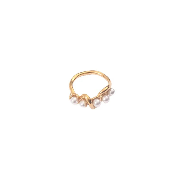 Wholesale Pearl Rings Jewelry Women Stainless Steel   Fresh Water Pearl Ring